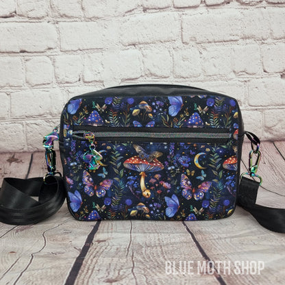Blue Magic Mushroom crossbody bag