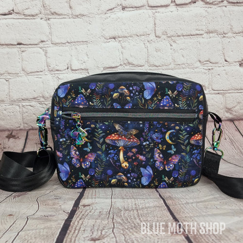 Blue Magic Mushroom crossbody bag