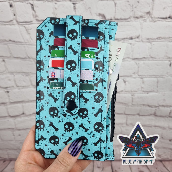 Blue Skulls Slim Purse Wallet