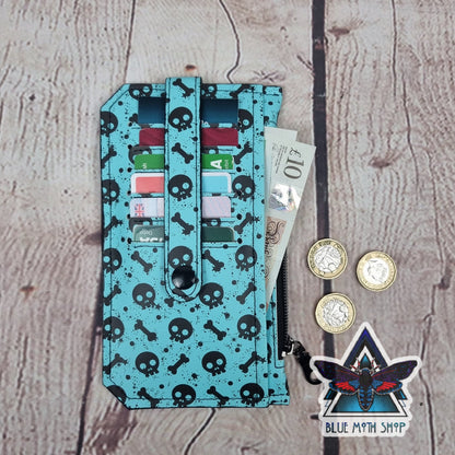 Blue Skulls Slim Purse Wallet