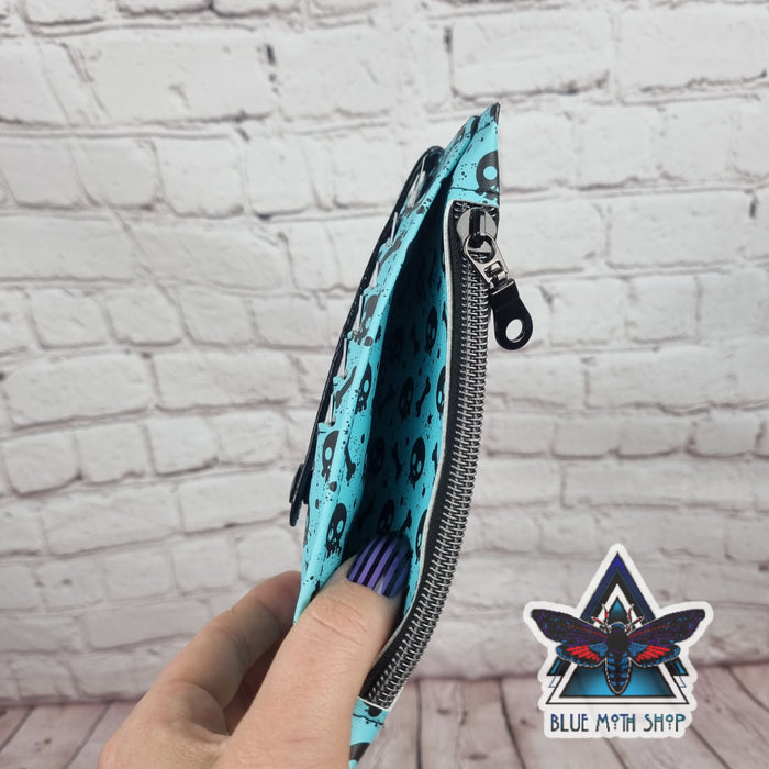 Blue Skulls Slim Purse Wallet