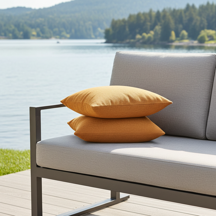 Burnt Sienna Brown Solid Luxury Outdoor/Indoor Throw Pillow