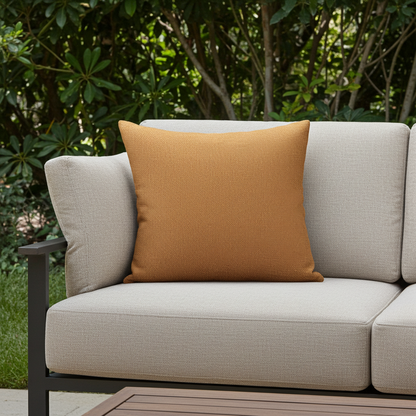 Burnt Sienna Brown Solid Luxury Outdoor/Indoor Throw Pillow