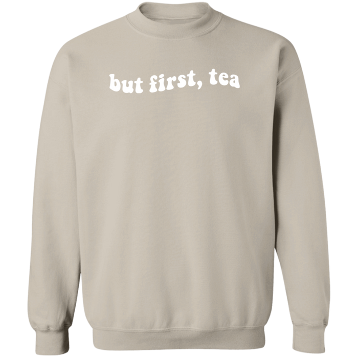 But First Tea crewneck sweatshirt in Sand