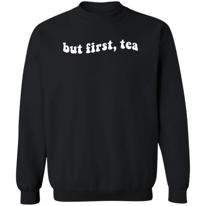But First Tea crewneck sweatshirt in Black