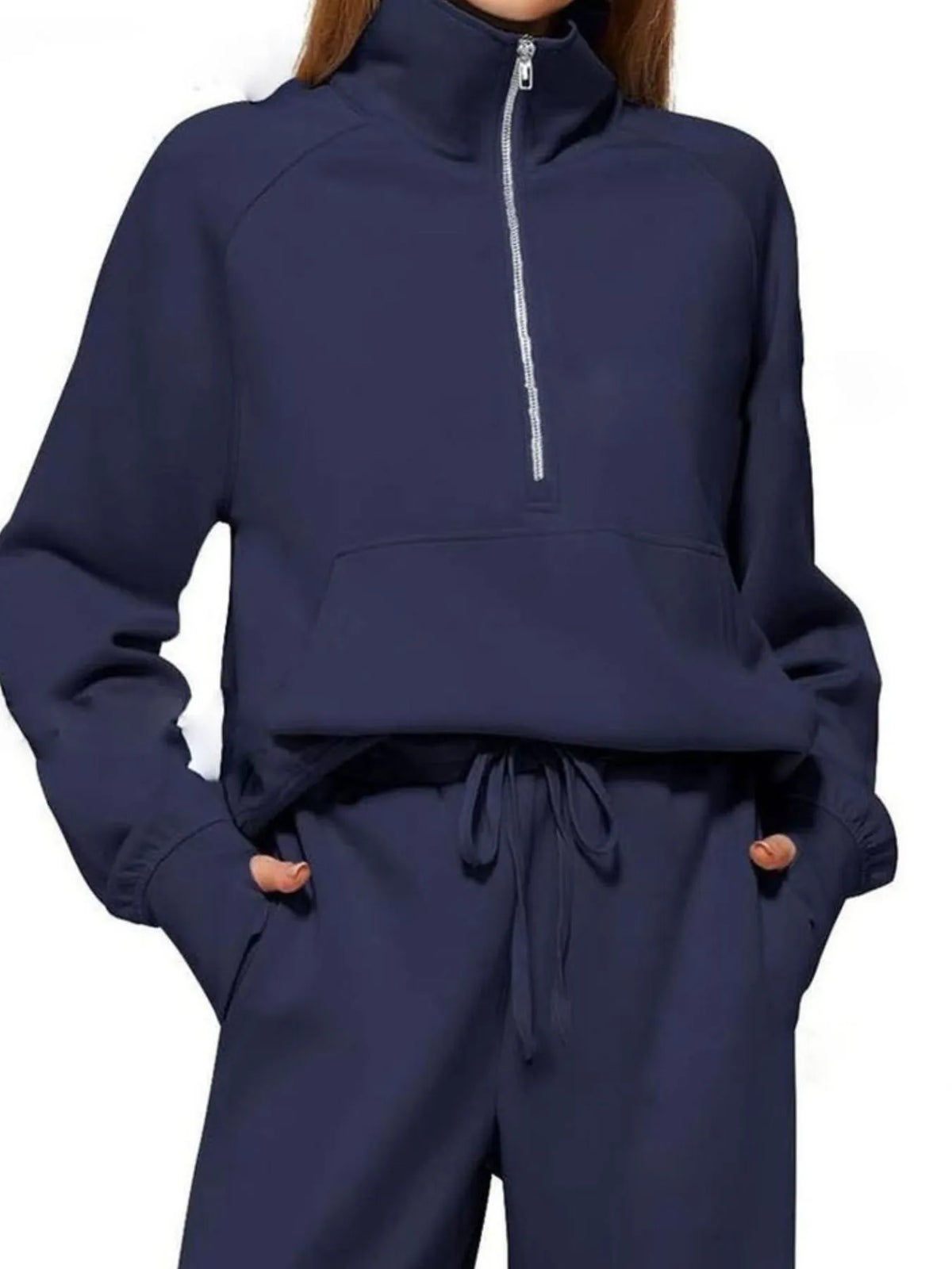 Hazel Blues® |  Half Zip Long Sleeve Top and Pants Set