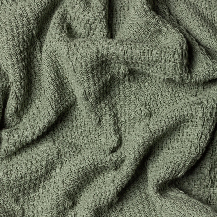 Caliche Woven Tasselled Throw Khaki