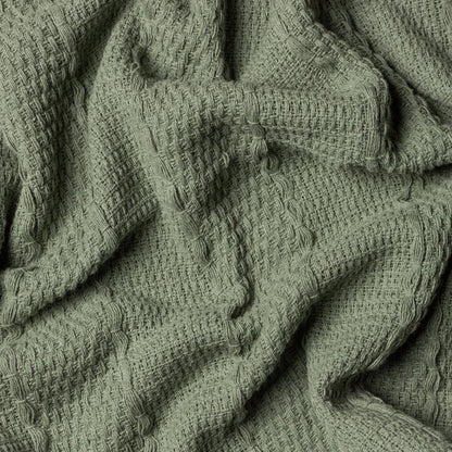 Caliche Woven Tasselled Throw Khaki