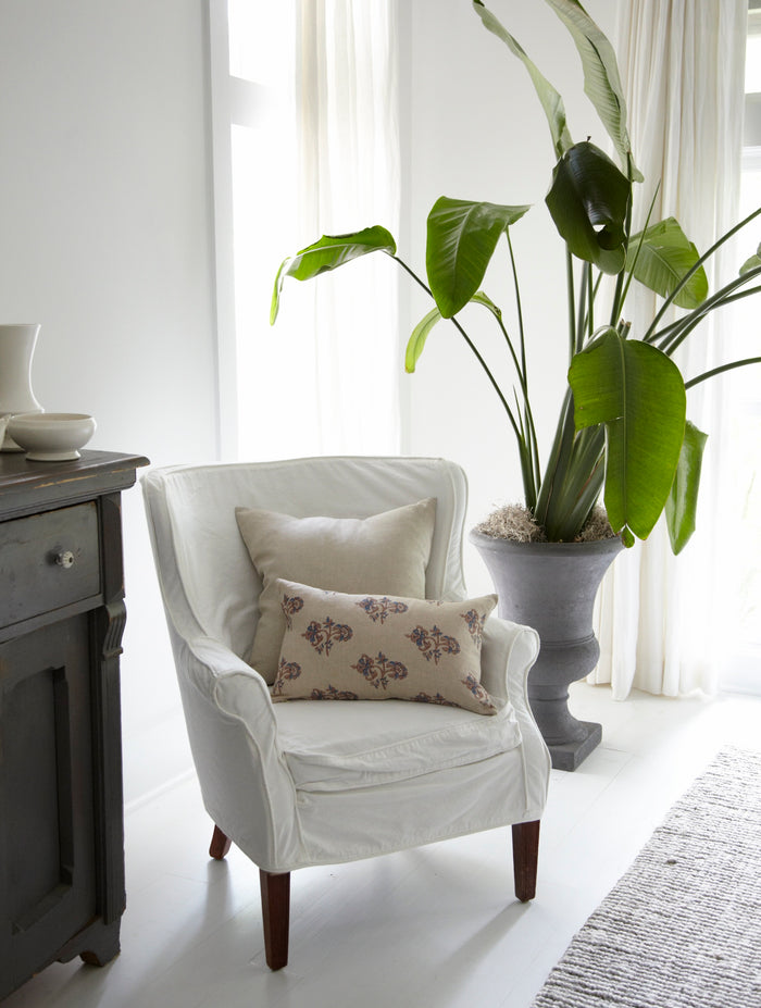 Carnation Blue And Taupe Petit Lumbar Pillow