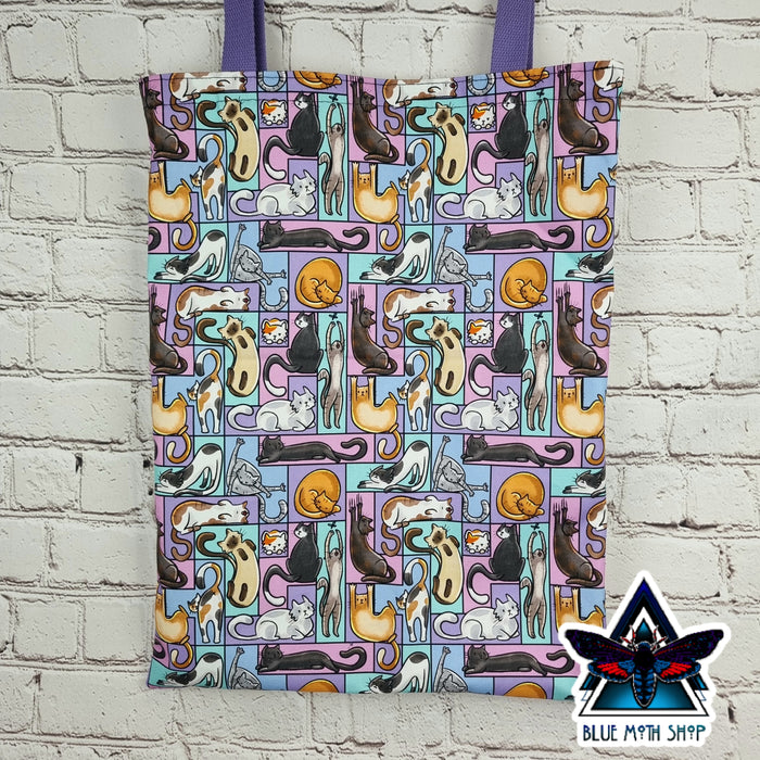 Cat Tetris 100% Cotton Canvas Tote Bag