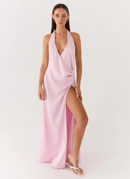 Chellie Wrap Maxi Dress - Pink