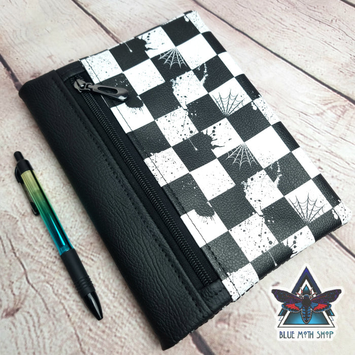 Checkerboard Grunge Notebook with removable cover A5