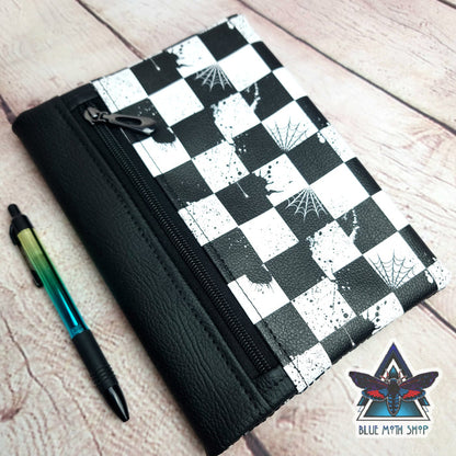 Checkerboard Grunge Notebook with removable cover A5