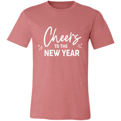 Cheers to the New Year graphic t-shirt in Heather Mauve