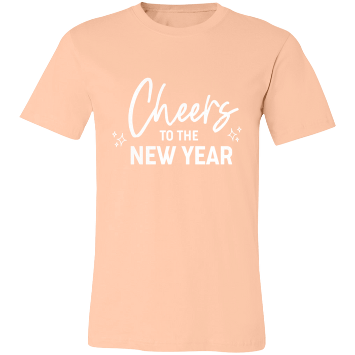 Cheers to the New Year graphic t-shirt in Heather Peach