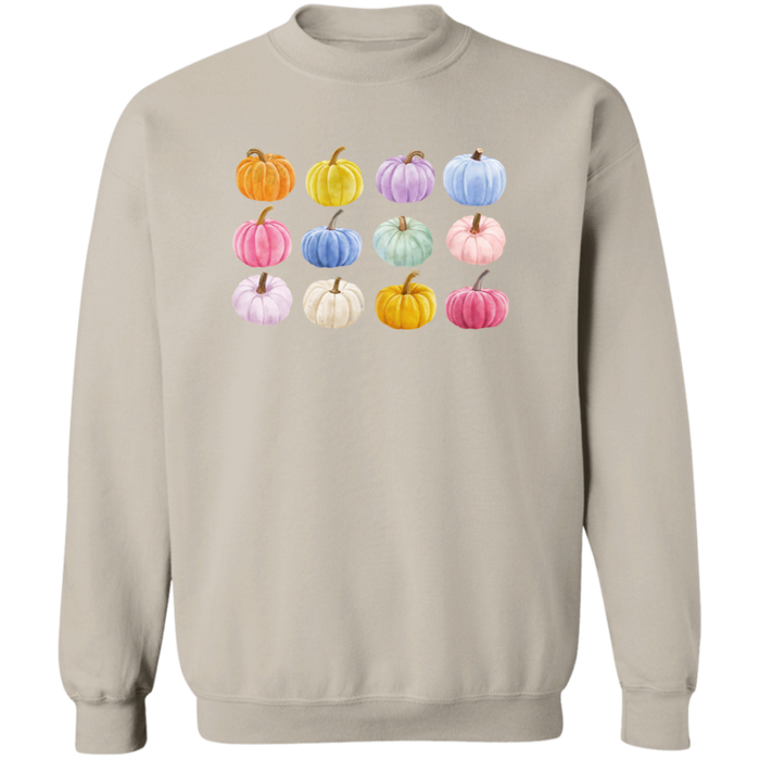 Colorful Pumpkins crewneck sweatshirt in Sand