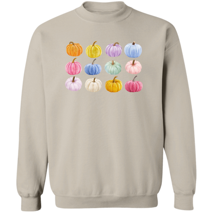 Colorful Pumpkins crewneck sweatshirt in Sand