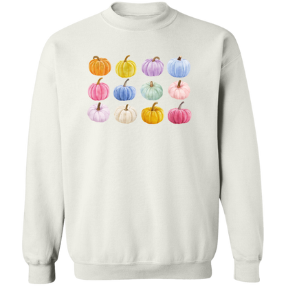 Colorful Pumpkins crewneck sweatshirt in White