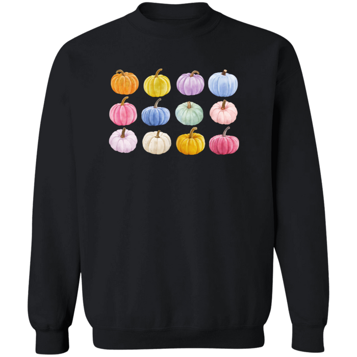 Colorful Pumpkins crewneck sweatshirt in Black