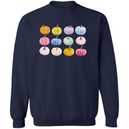 Colorful Pumpkins crewneck sweatshirt in Navy