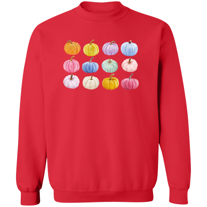 Colorful Pumpkins crewneck sweatshirt in Red