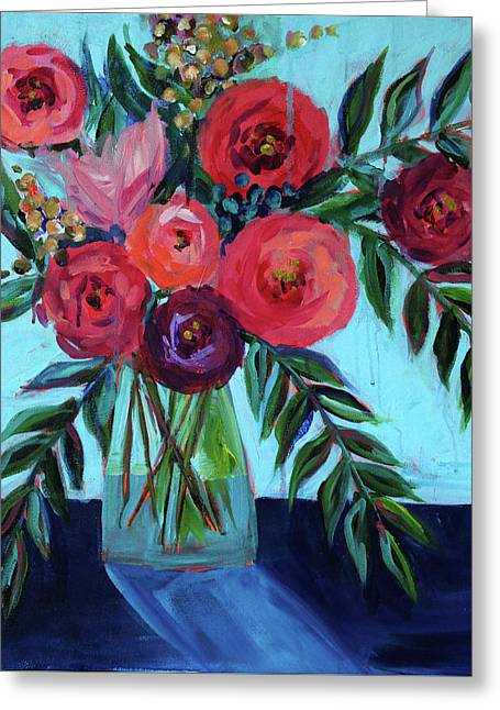 Coral and Blues - Greeting Card