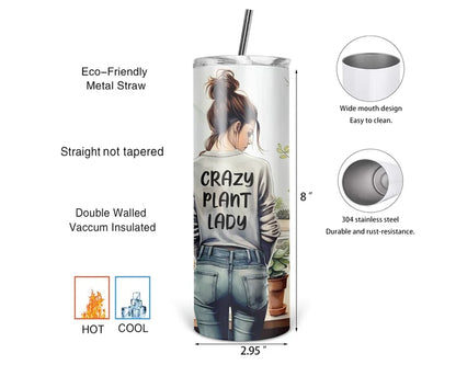 Crazy Plant Lady – Messy Bun | 20 oz Tumbler