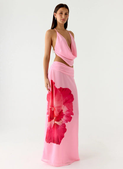Blushing Bloom Maxi Skirt - Baby Pink