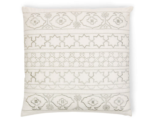 Damascus Silver Thread Embroidered Pillow