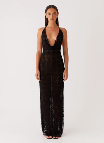 Champagne Coastline Maxi Dress Black