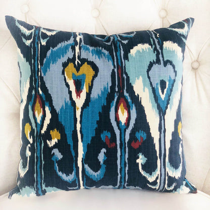 Deep Sanctuary Blue and Gray Luxury Throw Pillow - Plutus Brands