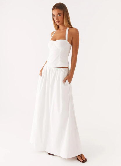 Cheryl Bustier Halter Top White