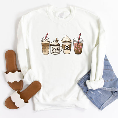 Dog Mom Coffee Lover crewneck sweatshirt, product photo 2