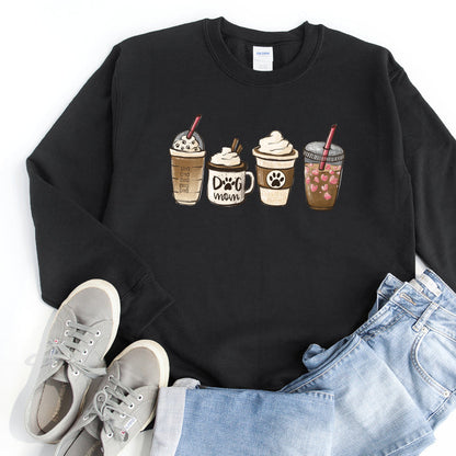 Dog Mom Coffee Lover crewneck sweatshirt, product photo 3