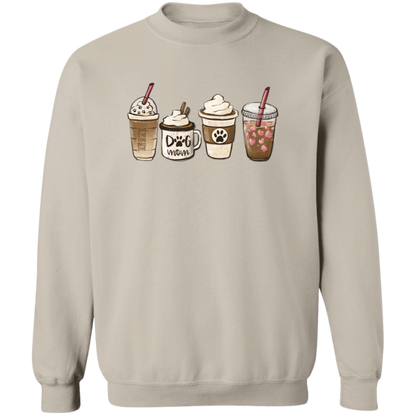 Dog Mom Coffee Lover crewneck sweatshirt in Sand