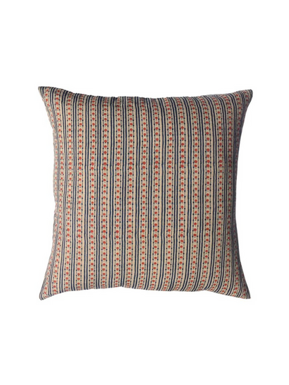 Dora Indigo/Brick Red Decorative Pillow Cover