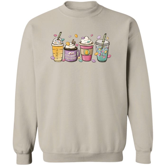 Easter Drinks Spring crewneck sweatshirt in Sand