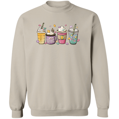 Easter Drinks Spring crewneck sweatshirt in Sand