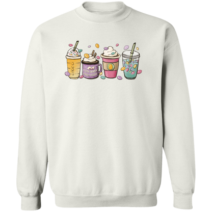 Easter Drinks Spring crewneck sweatshirt in White