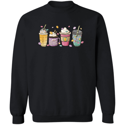 Easter Drinks Spring crewneck sweatshirt in Black
