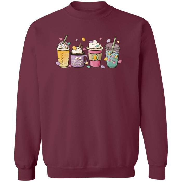 Easter Drinks Spring crewneck sweatshirt in Maroon