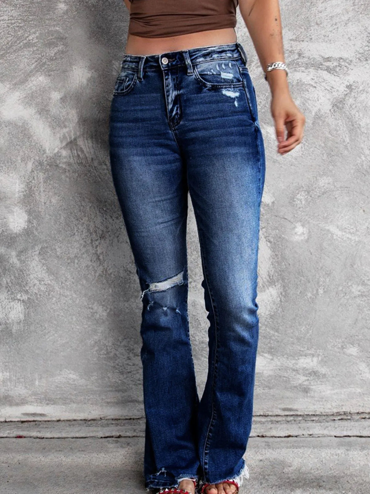 Hazel Blues® |  Distressed Flare Jeans