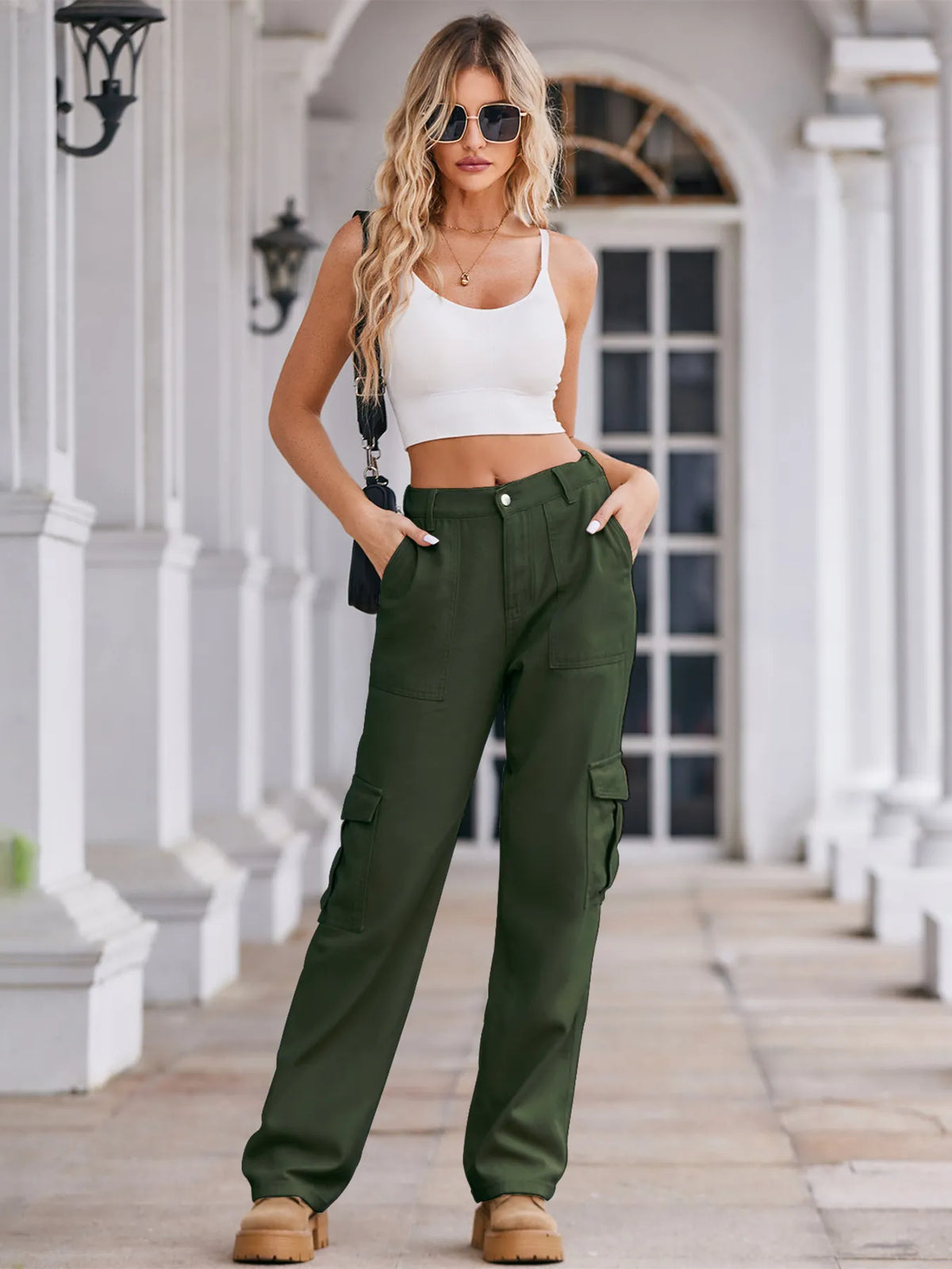 Hazel Blues® |  High-Waisted Cargo Jeans