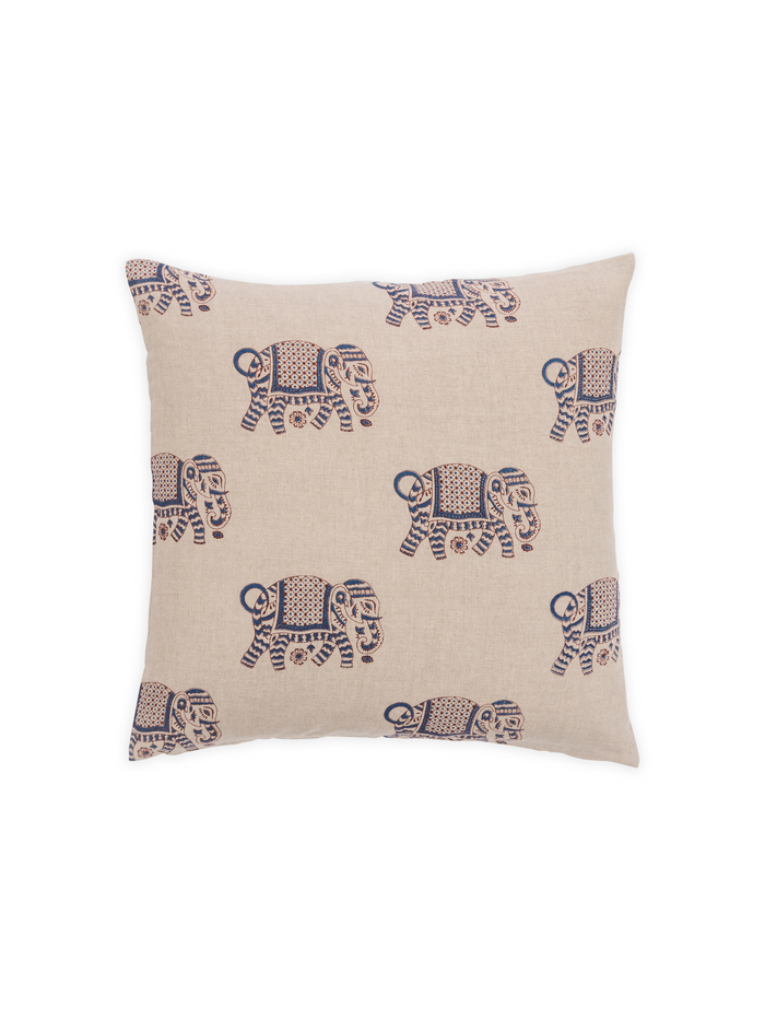 Elephant Walk Steel Blue And Cinnamon Pillow