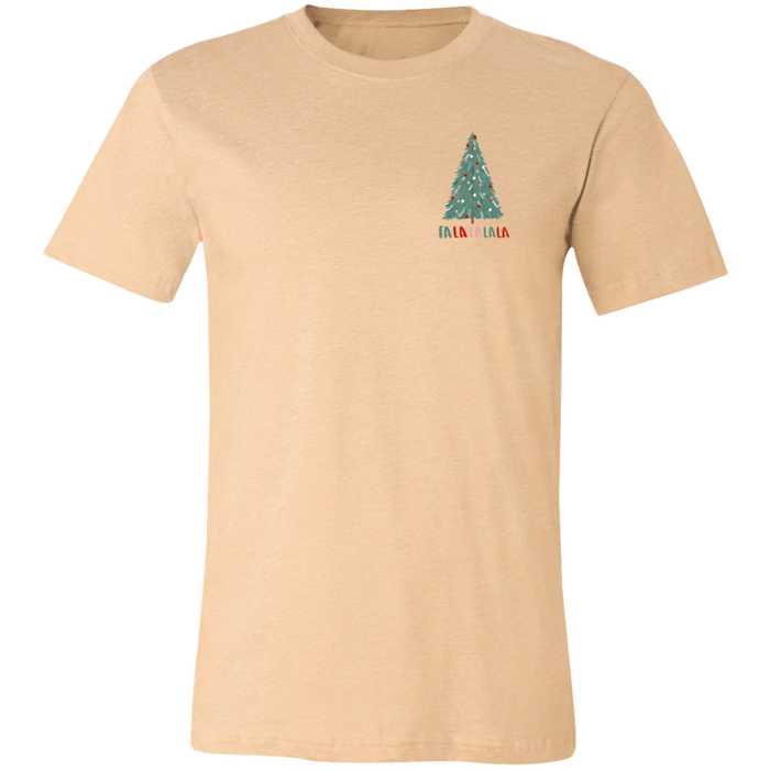 Fa La La La La graphic t-shirt in Heather Sand Dune