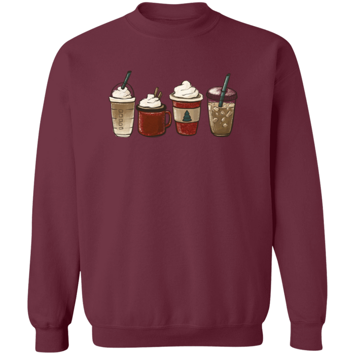Festive Drinks Crewneck in Maroon