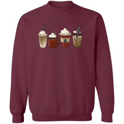 Festive Drinks Crewneck in Maroon