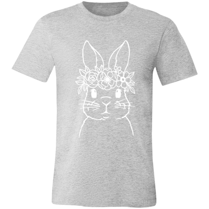Floral Bunny graphic t-shirt in Athletic Heather