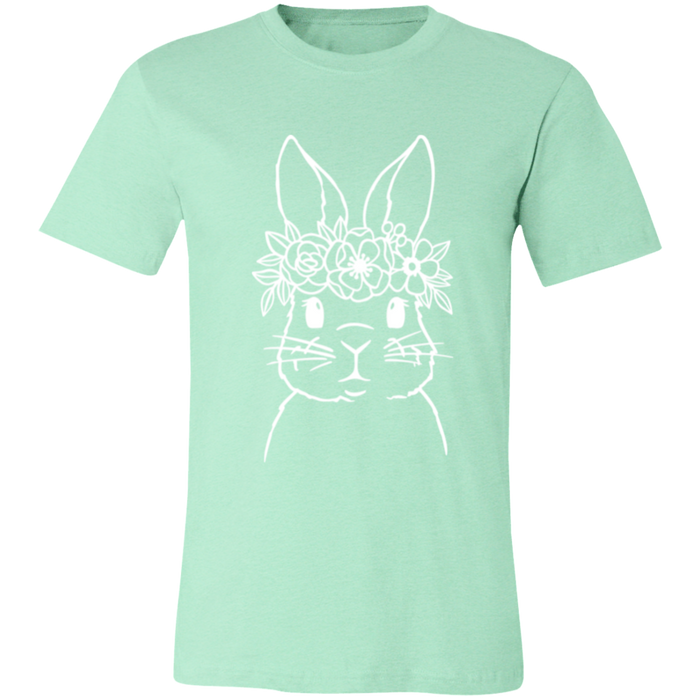 Floral Bunny graphic t-shirt in Heather Mint