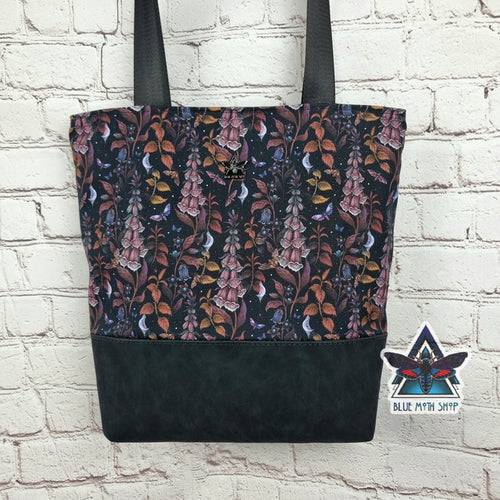 Foxglove Flower Nature Tote Bag with Zip